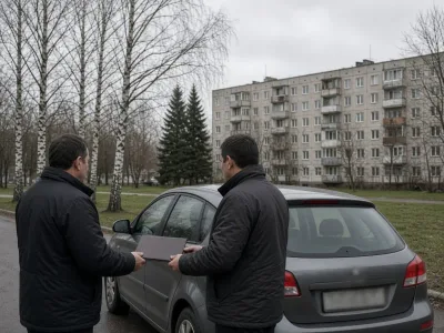 Мужчина с ручкой и ключом от машины держит чистый лист договора